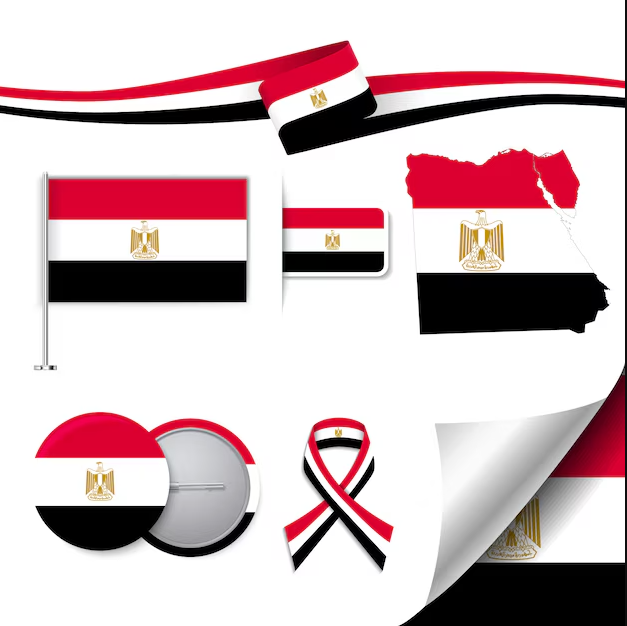 stationery-elements-collection-with-flag-egypt-design