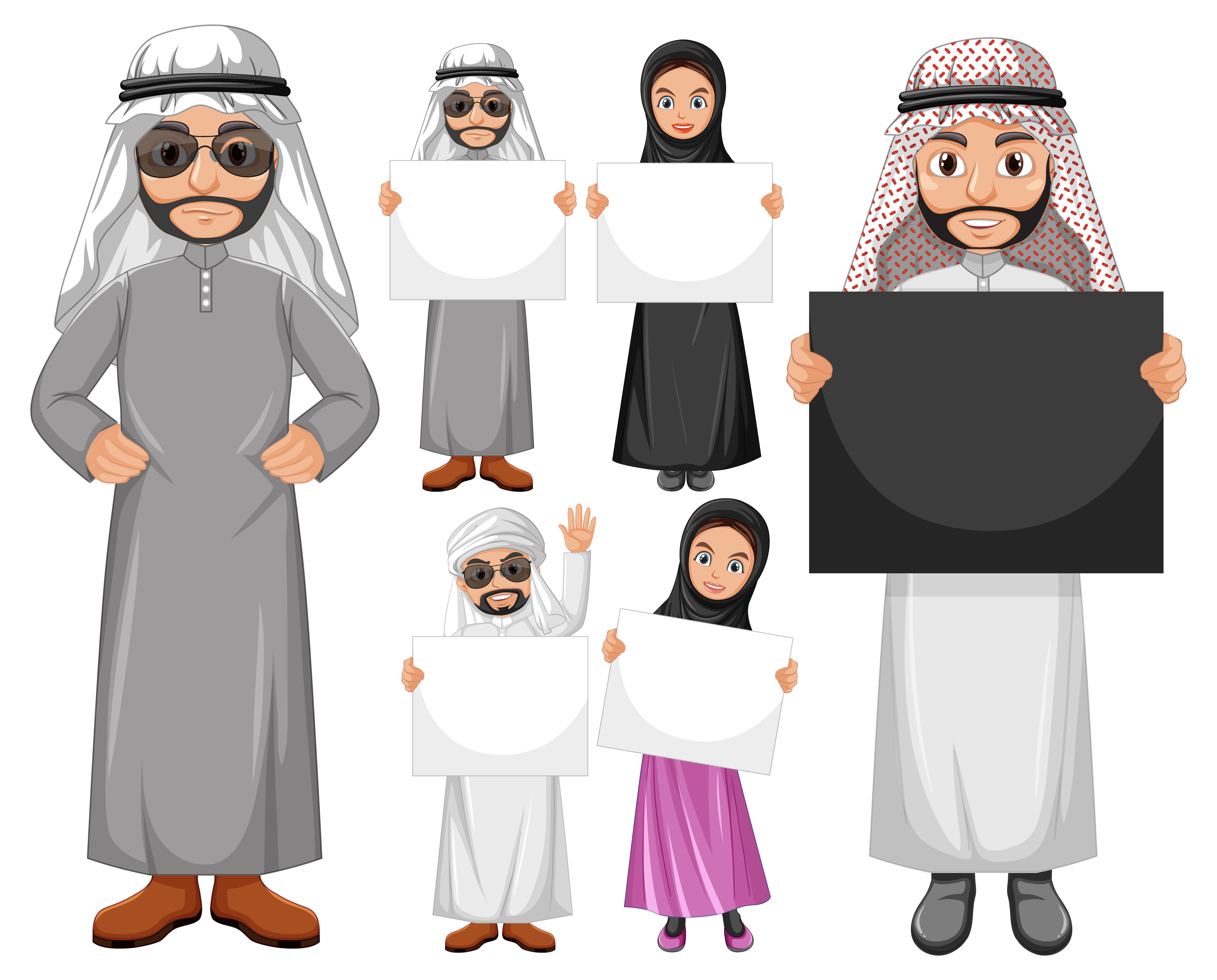 arabic-people-holding-blank-boards